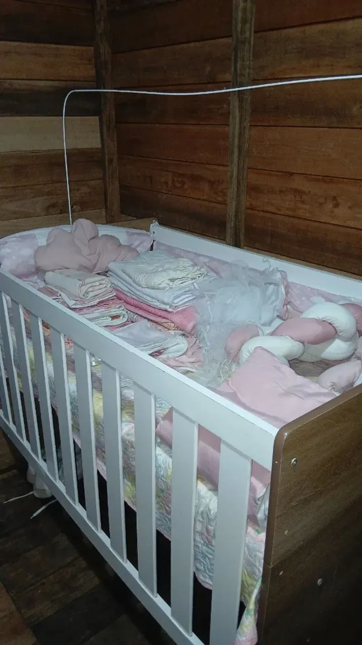 Berço e kit berço para bebê (menina) - Foto 5