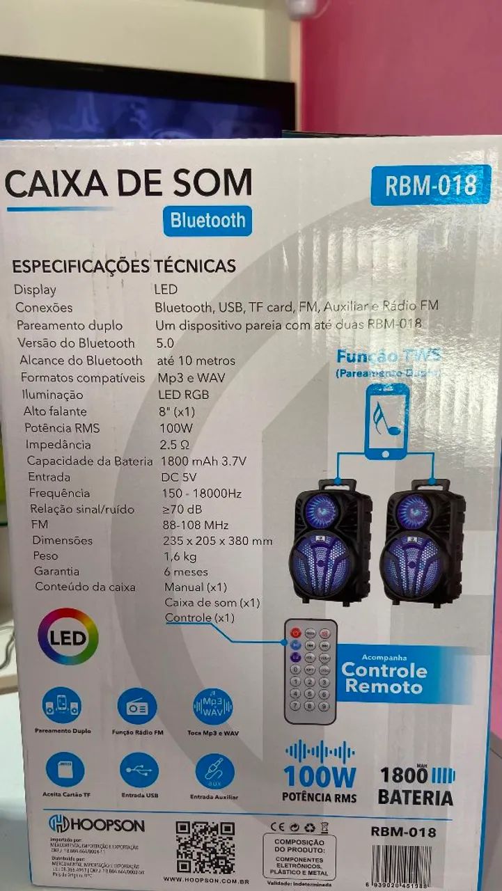 Caixa de som Bluetooth com led rgb  - Foto 2