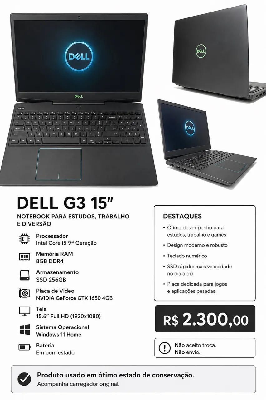  DELL G3 15 - NOTEBOOK GAMER
