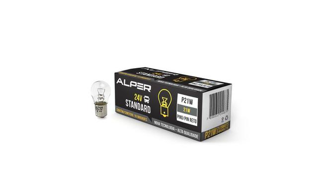 Lâmpada Farol P21W 24v Halógena Original Unidade Alper