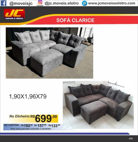 Promoção sofá clarice com puff r$699,00 reais