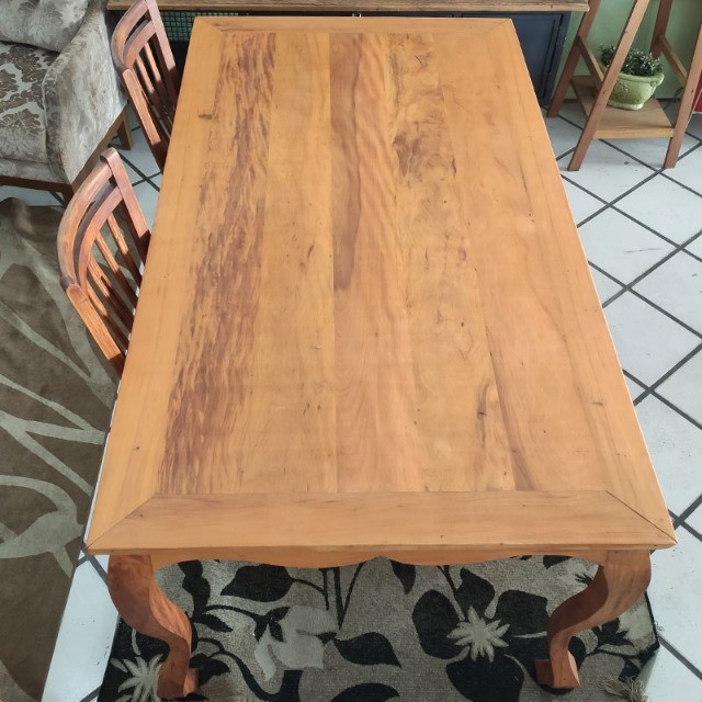 Mesa Pé Luis XV De Peroba Rosa  - Foto 3