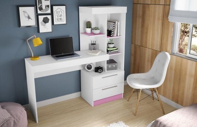 Sala escritório quarto mesa office com nicho 