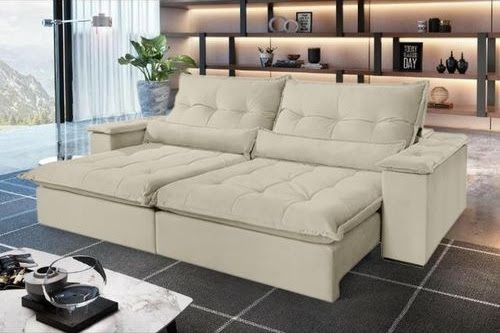 Sala sofá retrátil e reclinavel de 210 cm linho  - Foto 3