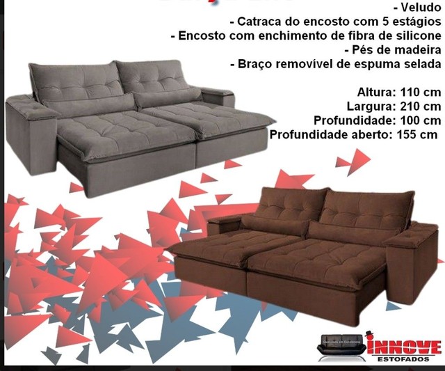 Sala sofá retrátil e reclinavel de 210 cm linho  - Foto 4