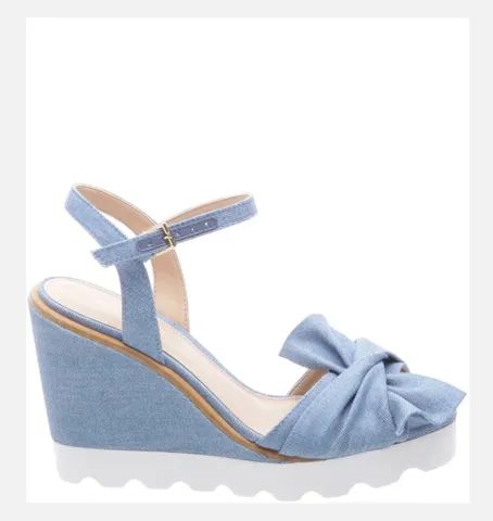 (Arezzo 37) Sandália Anabela Jeans Arezzo - Foto 2