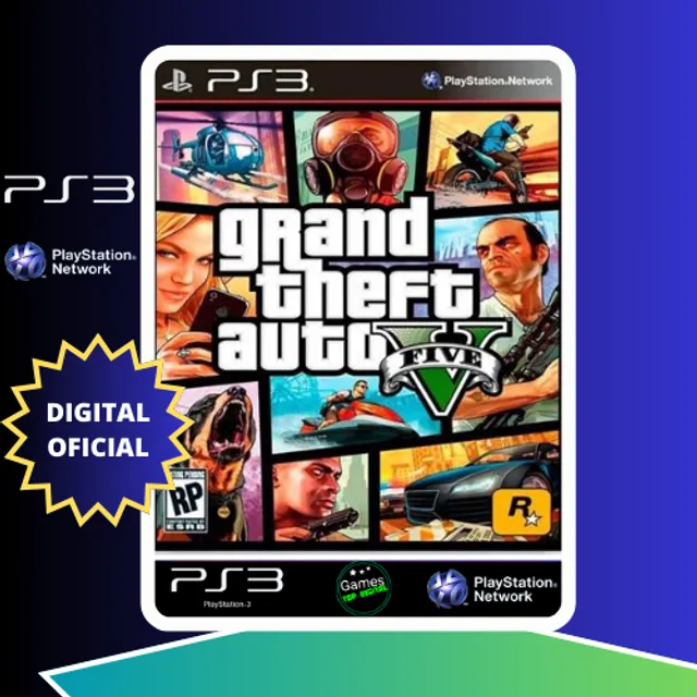 GTA 5 Grand Theft Auto V Jogos Ps3 PSN Digital Playstation 3