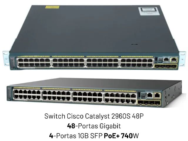 Switch Cisco Catalyst 2960S 48Portas Gigabit PoE+