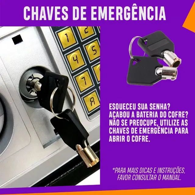 Cofre Digital Com Senha 31x20x20 Bem Grande Super Resistente - Foto 6