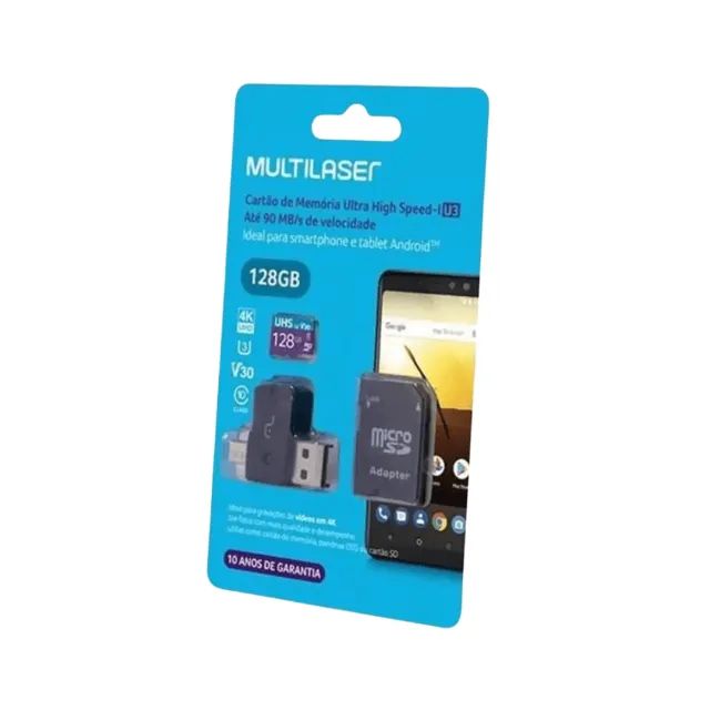 Kit 4 em 1 Cartão De Memória + Adaptador USB Dual Drive + Adaptador SD 128GB MC153 - Multi - Foto 4