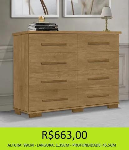 Cômoda de 8 gavetas 