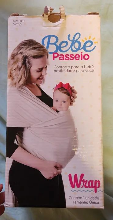 Bebê Passeio - Sling Wrap cor azul - Foto 2
