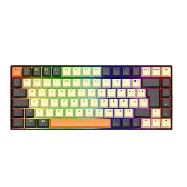 Teclado Mecânico 75% Redragon Phantom Pro Gray/Cream RGB Bluetooth/Wireless - WZetta