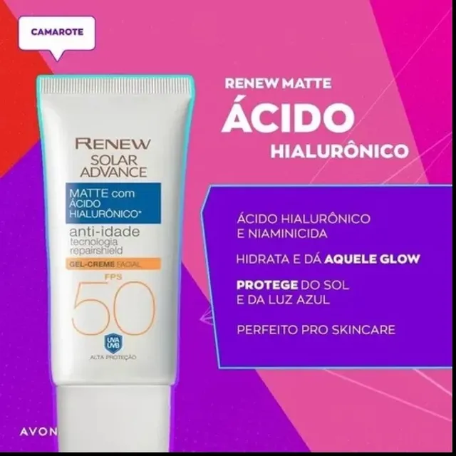 Renew Limpeza Facial + Hialurônico+ Vitaminac+ Protetor Avon