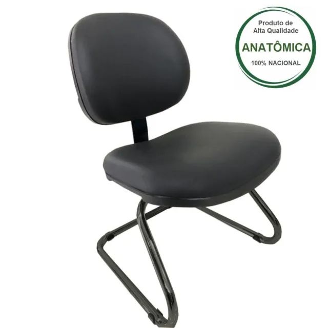 Cadeira Executiva LISA Base em S Cor Preta Ergonômica Conforto Durável Modelo 31013