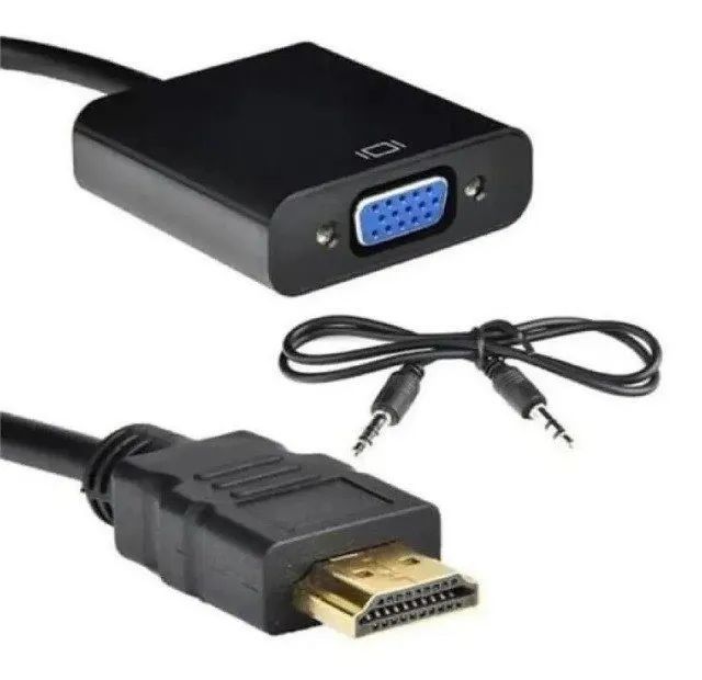 Conversor Adaptador de Video Hdmi Para Vga Com Audio P2 - 171