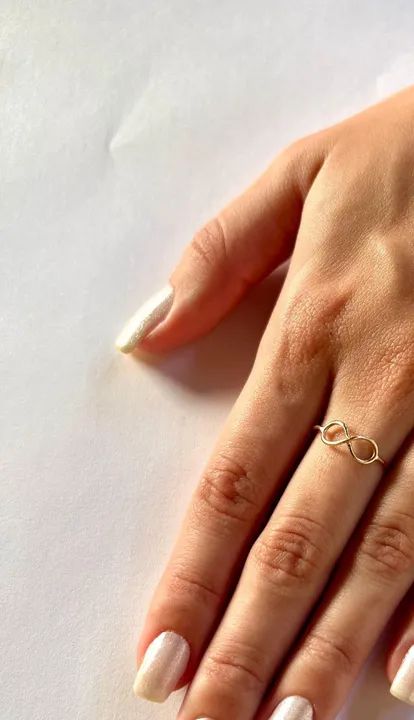 Anel Infinito Ouro 18 Kilates 1 Grama Aro 1 mm                          