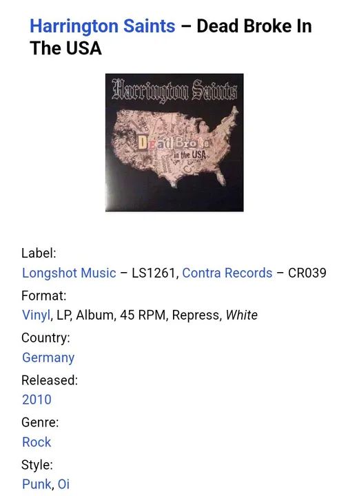 LP Harrington Saints - Dead Broke in the USA (Importado) - Foto 5