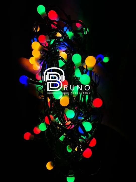 Cordão Led Varal 100 Bolinha 8 Funções Colorido <br> - Foto 4