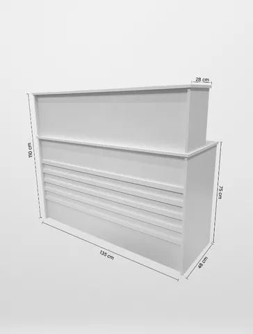 recepção reto light ripado 135cm - Foto 4