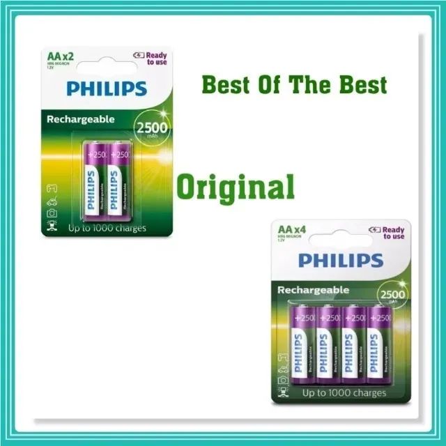2X Ou 4X Pilhas Recarregável Philips Aa Xbox Radio Brinquedo Câmera