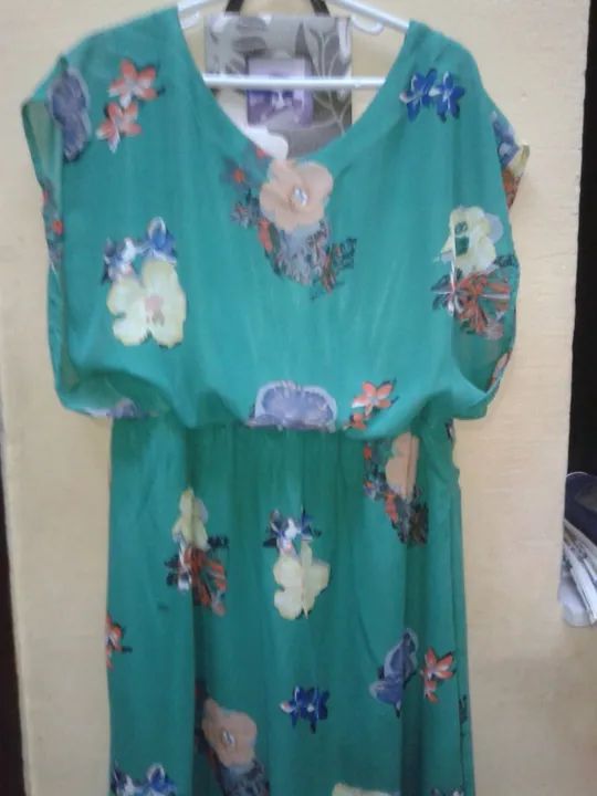 Desapego vestido Verde Estampado