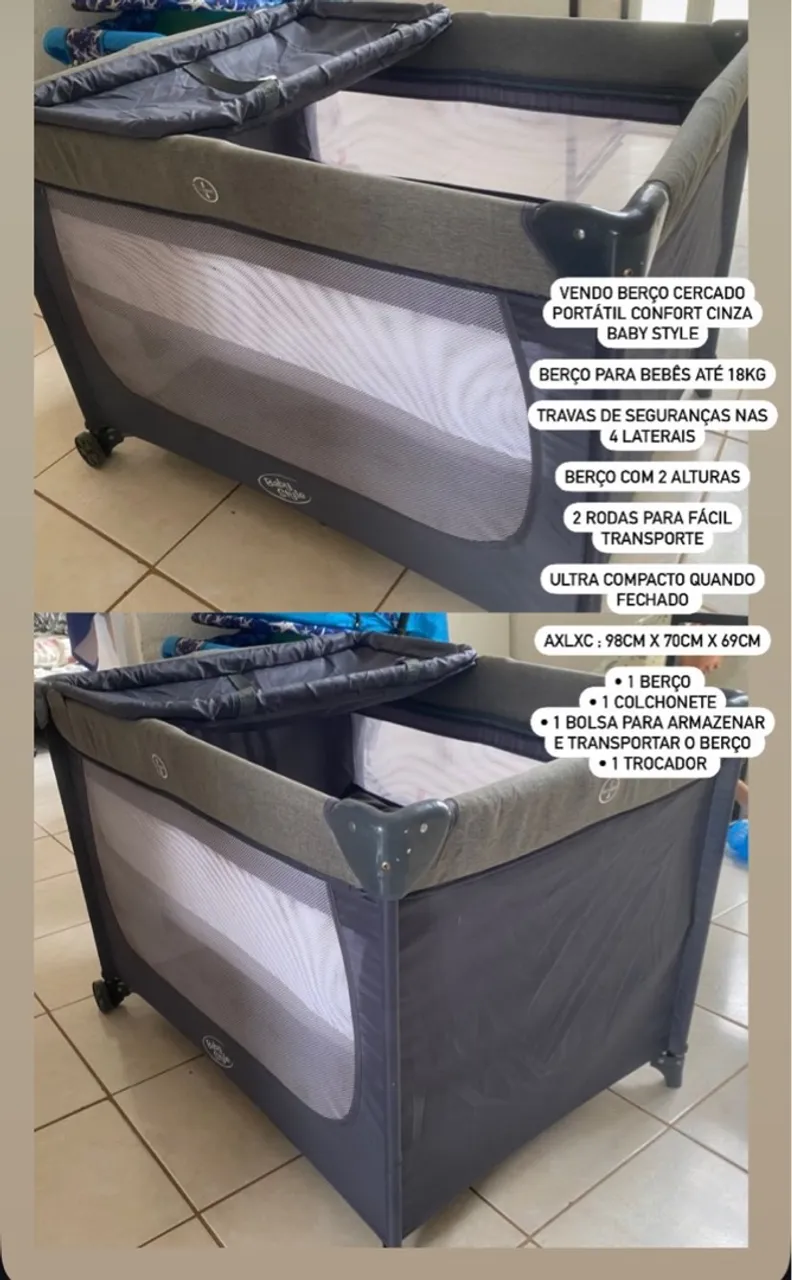 VENDO BERÇO CERCADO PORTÁTIL!