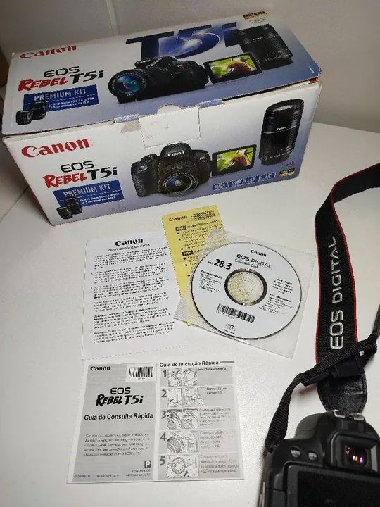 Câmera Canon EOS Rebel T5i Premium Kit - Usada - Foto 3