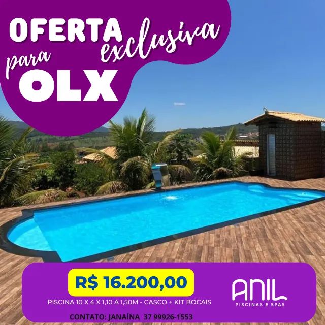 JA - Linda piscina - maior tamanho de fibra 10 x 4metros