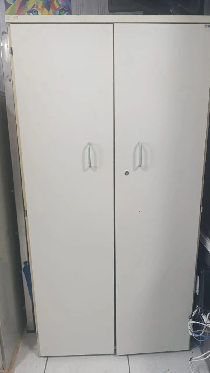 Armario Alto 158x80x50 Maxxi 3 Prateleiras Cinza 