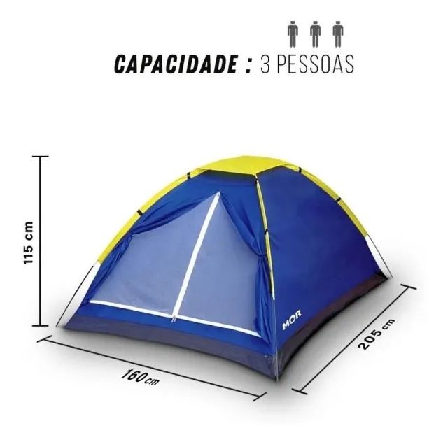 Barraca Camping Para 3 Pessoas Mor - Foto 2