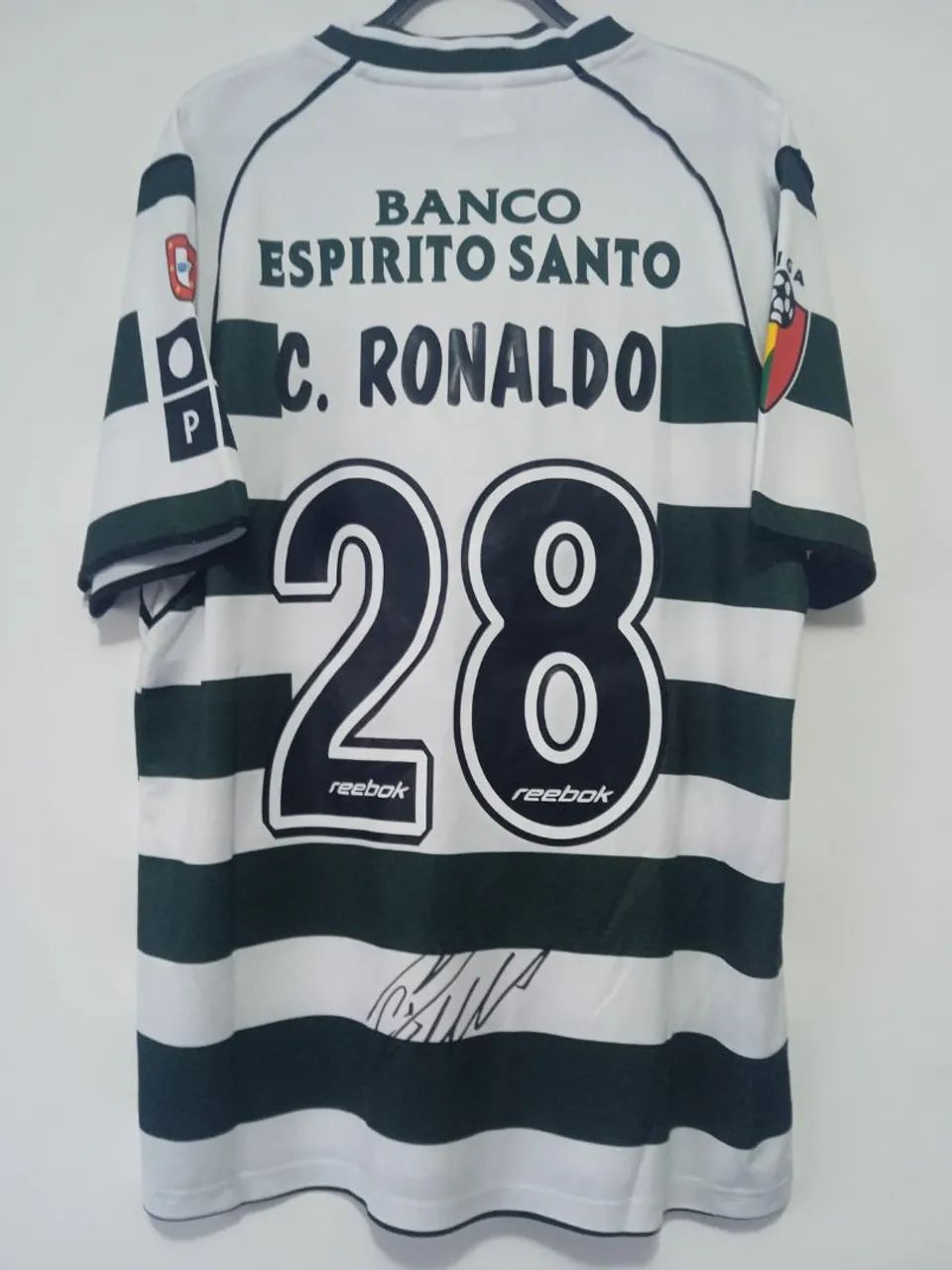 Camisa Sporting CP 2001/ 2002 #28 Ronaldo Autografada Certificada 