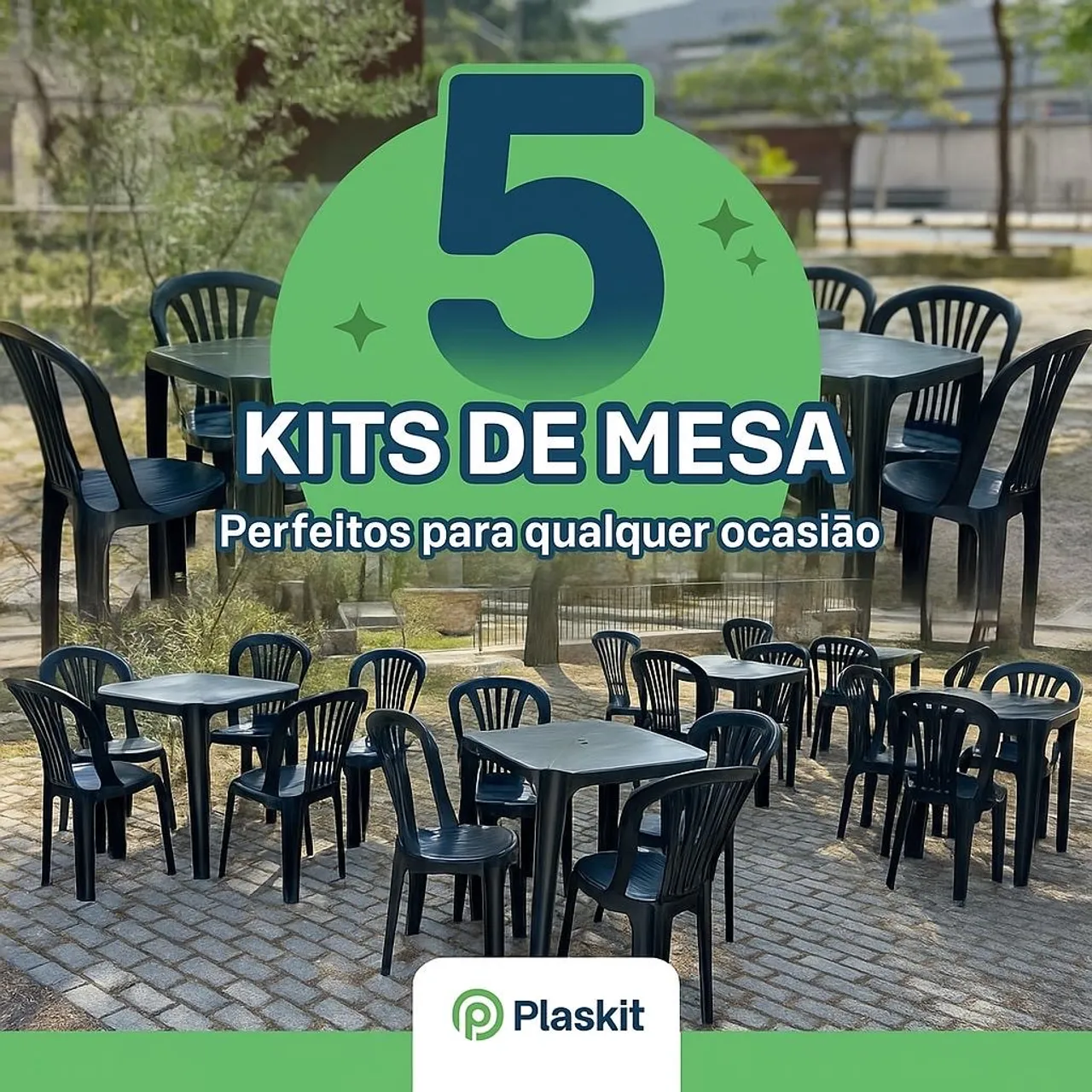 Combo 5 kits- mesa com cadeiras 