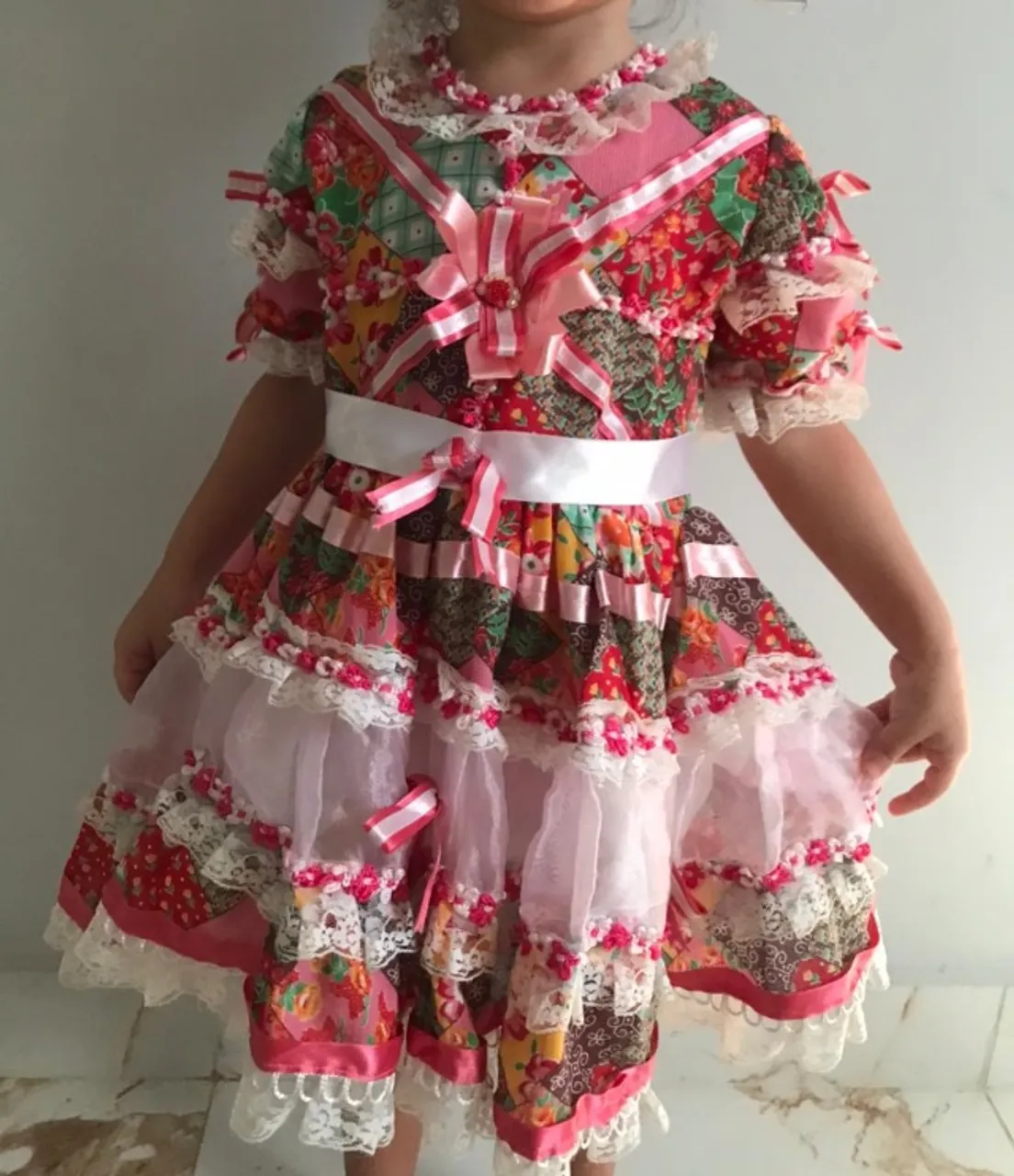 Vestido infantil junino 1 a 2 anos