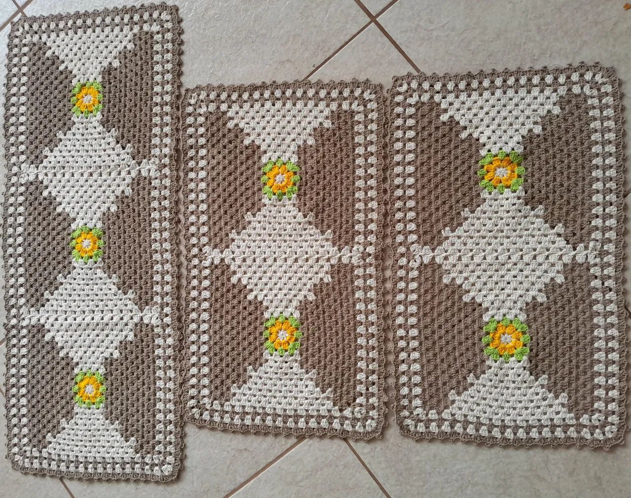 Jogo Tapete Crochê - Foto 3