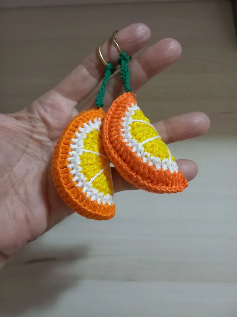 Chaveiro de Tricô Formato Laranja