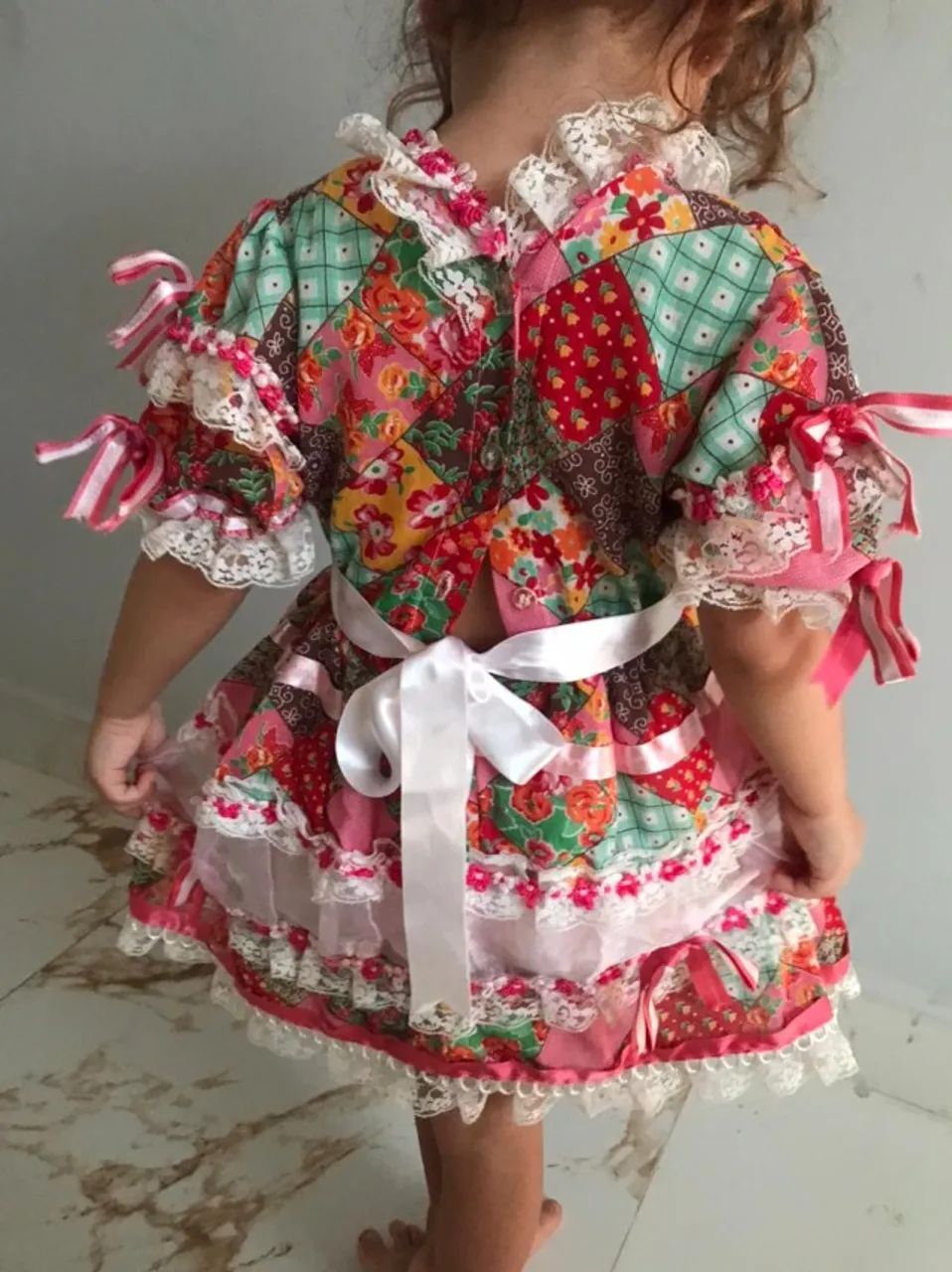 Vestido infantil junino 1 a 2 anos - Foto 3