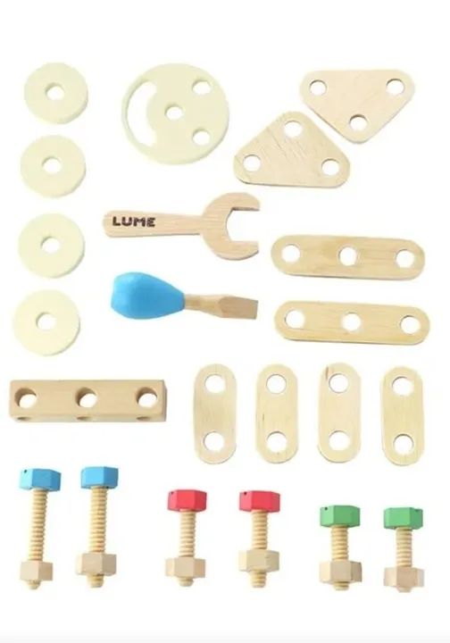 Kit ferramentas - brinquedo de madeira lume - Foto 3