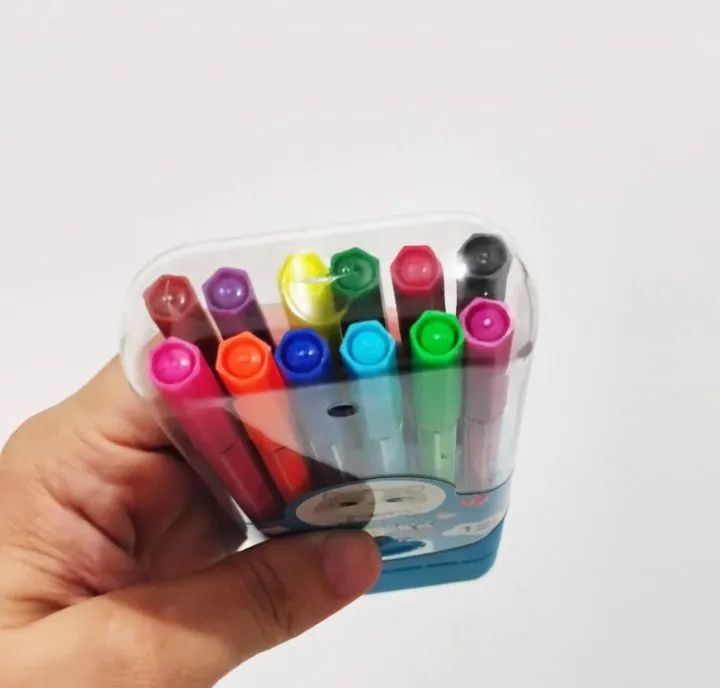 kit de canetas coloridas ponta fina estilo stabilo 12 unidades material escolar Fine line - Foto 2