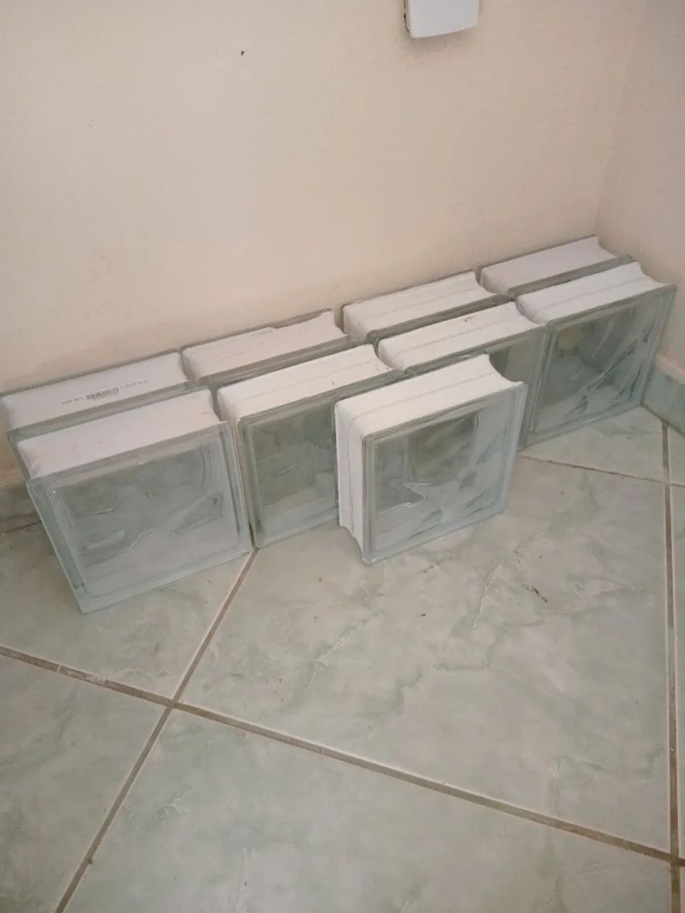 Tijolo de vidro transparente 9 blocos 