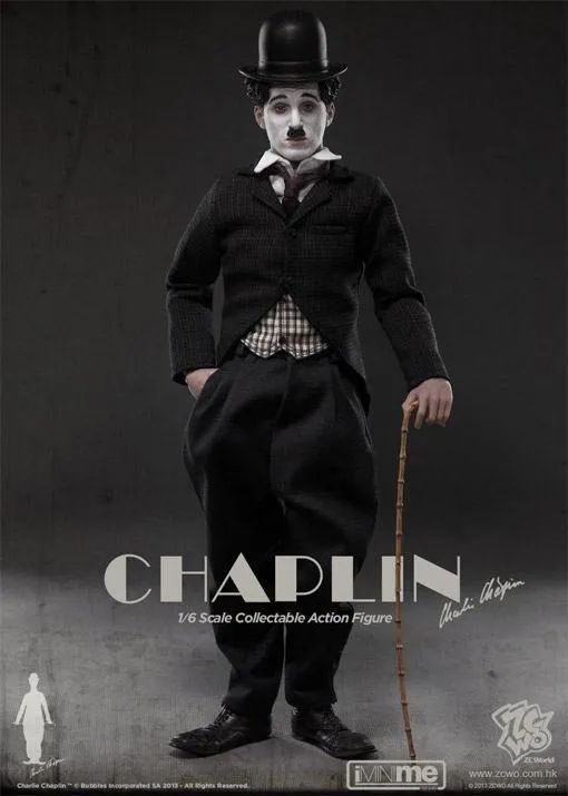 Charles Chaplin 1/6 - Zcwo Studios - tipo Hot Toys - RARISSIMO