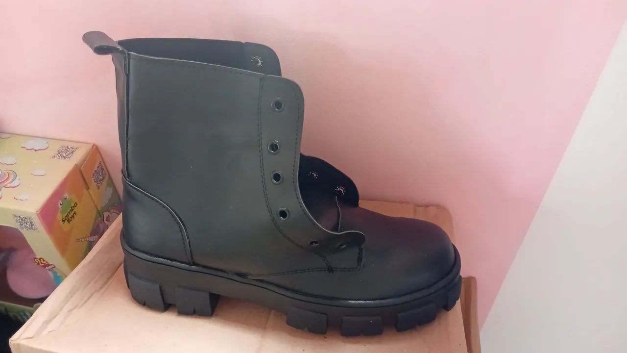 Bota Coturno Tratorada Preta - Foto 2