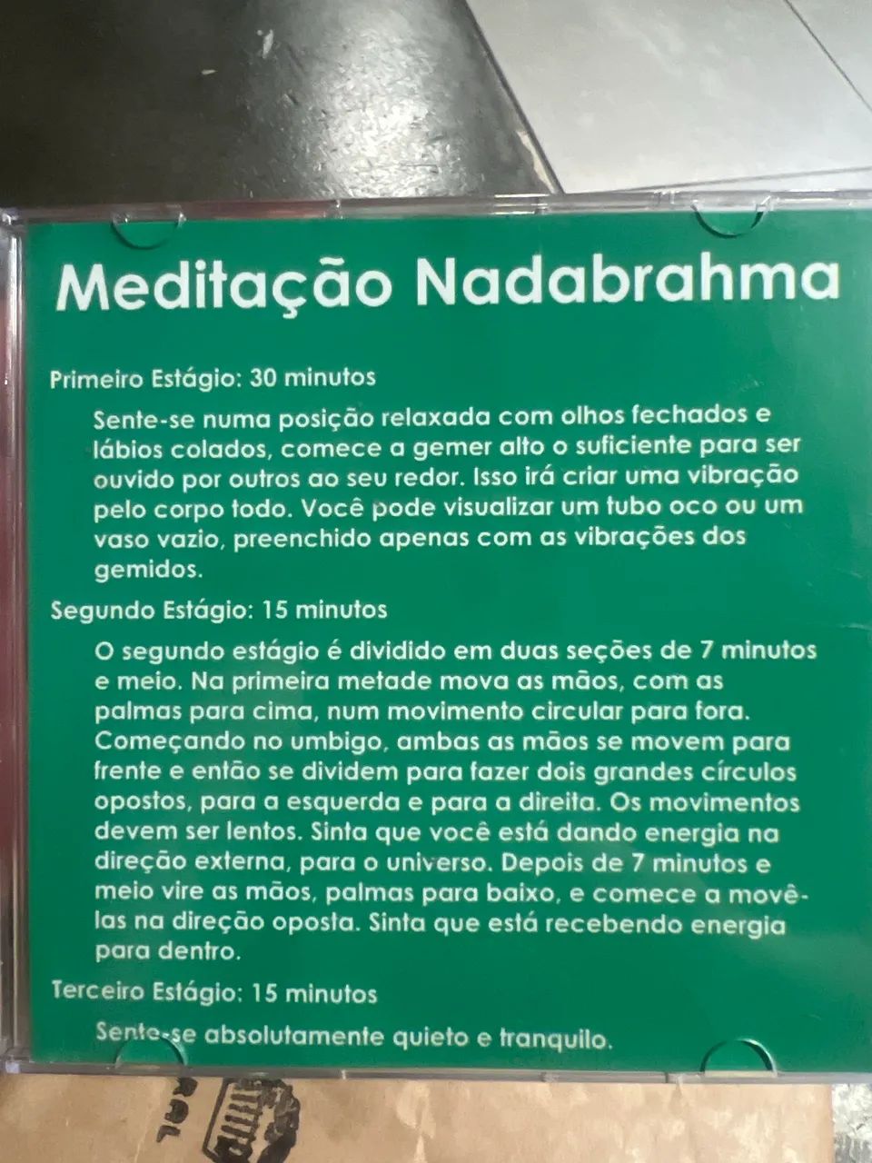 CD de meditação guiada