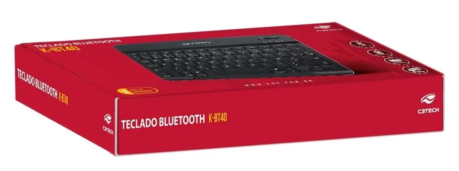 MINI TECLADO BLUETOOTH C3TECH K-BT40BK RECARREGÁVEL - Foto 4
