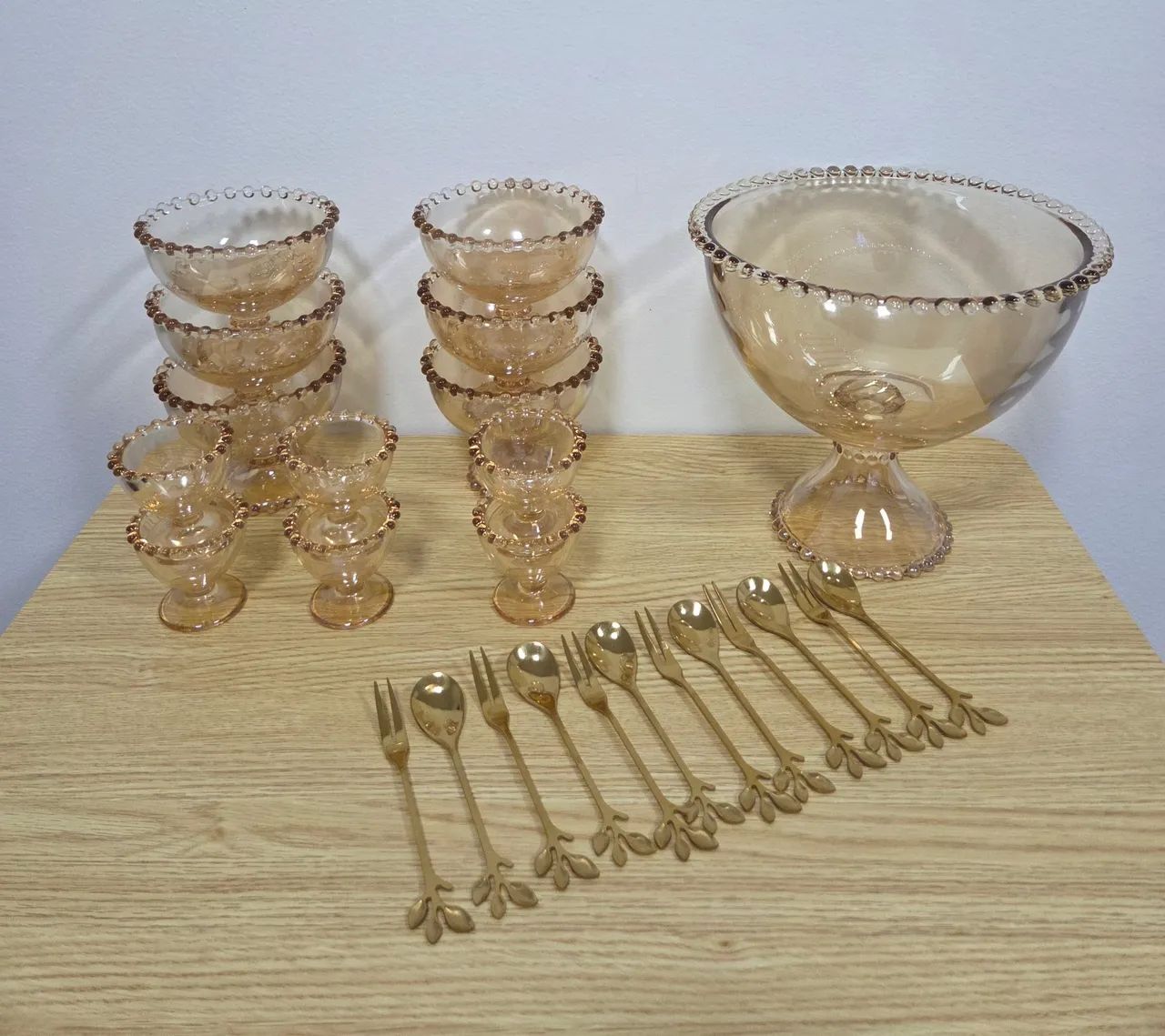 Conjunto de sobremesa novo da Wolff com 25 peças entre vidros e metais - Foto 6