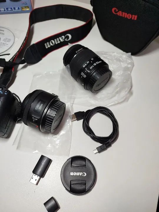 Câmera Canon EOS Rebel T5i Premium Kit - Usada - Foto 4