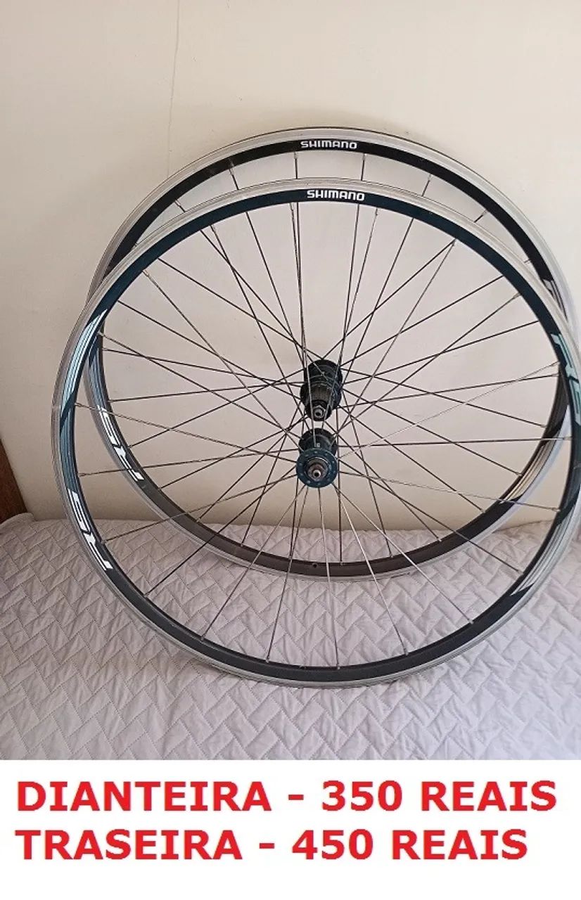   Rodas Speed Shimano RS010 (novinhas, com cubo road e freios Ferradura)