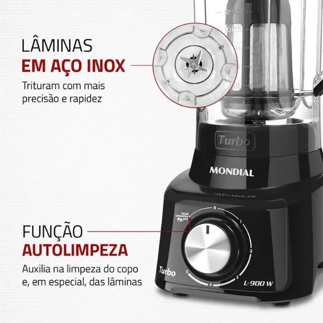 LIQUIDIFICADOR MONDIAL 5 VELOCIDADES - Foto 4