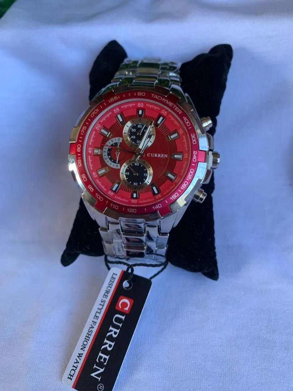 Relógio Curren Masculino  Vermelho robusto 