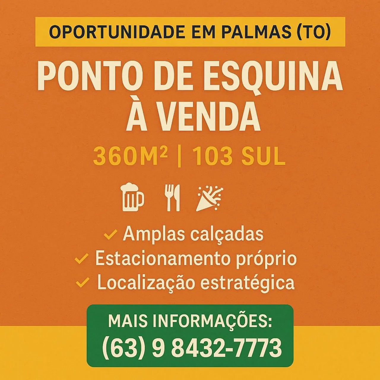 Ponto Comercial Bar, Restaurante ou Eventos de Esquina - Palmas To
